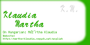 klaudia martha business card